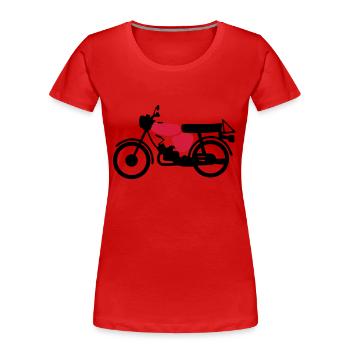 Fahrzeug - Simson S51 - Frauen Premium Bio T-Shirt - Rot - Vorne - Mia (176cm)