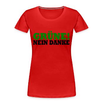 Grüne Nein Danke - Frauen Premium Bio T-Shirt - Rot - Vorne - Mia (176cm)