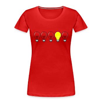 5 light bulbs - light on - Women's Premium Organic T-Shirt - red - Front - Mia (176cm)