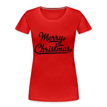 Merry Christmas - Frauen Premium Bio T-Shirt - Rot - Vorne - Mia (176cm)