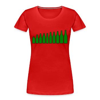 Bierflaschen - Frauen Premium Bio T-Shirt - Rot - Vorne - Mia (176cm)