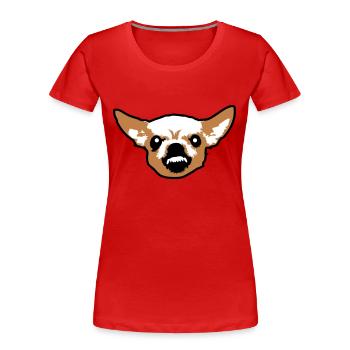 Chihuahua Kleiner Hund Böse Knirschen Nervig Wut - Frauen Premium Bio T-Shirt - Rot - Vorne - Mia (176cm)