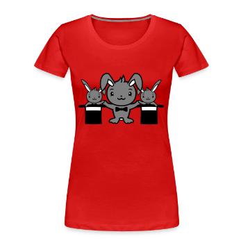 Bunnies Wizard Chapeau Haut de forme Enfants 2 Bébés Magie - T-shirt bio Premium Femme - rouge - Devant - Mia (176cm)