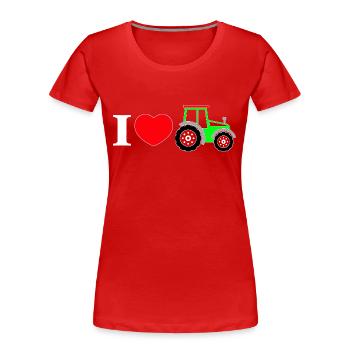 J’adore mon tracteur - T-shirt bio Premium Femme - rouge - Devant - Mia (176cm)