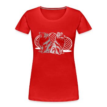 Treibball (3 Farben) - Frauen Premium Bio T-Shirt - Rot - Vorne - Mia (176cm)