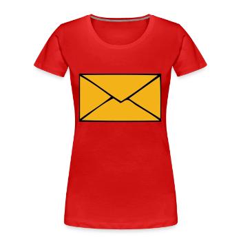 Briefumschlag - Frauen Premium Bio T-Shirt - Rot - Vorne - Mia (176cm)