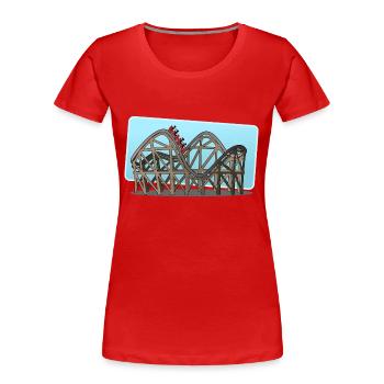 roller coaster - Women's Premium Organic T-Shirt - red - Front - Mia (176cm)