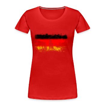 Deutschland - Frauen Premium Bio T-Shirt - Rot - Vorne - Mia (176cm)