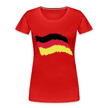 Deutschland Fahne - Frauen Premium Bio T-Shirt - Rot - Vorne - Mia (176cm)