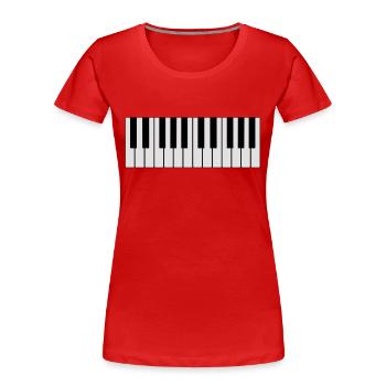 piano blanc de piano - T-shirt bio Premium Femme - rouge - Devant - Mia (176cm)
