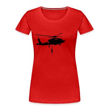 Helicopter action - Women's Premium Organic T-Shirt - red - Front - Mia (176cm)