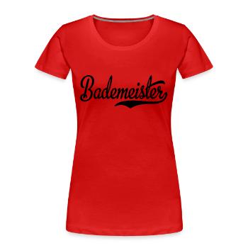 Pool attendant - Women's Premium Organic T-Shirt - red - Front - Mia (176cm)