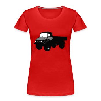 Unimog T-Shirts - Women's Premium Organic T-Shirt - red - Front - Mia (176cm)
