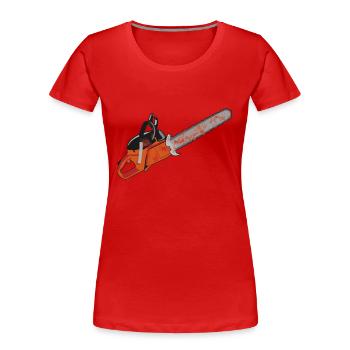 chainsaw - Women's Premium Organic T-Shirt - red - Front - Mia (176cm)