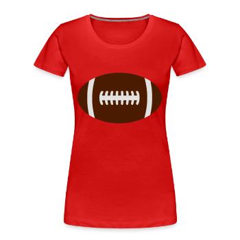 Ballon de Rugby - T-shirt bio Premium Femme - rouge - Devant - Mia (176cm)