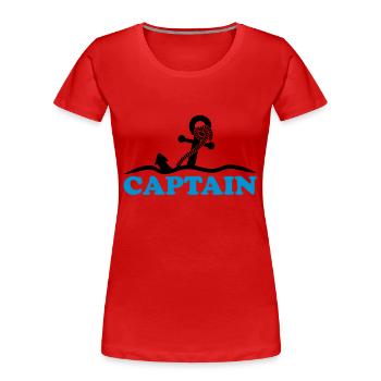 Ancre sous l'eau vagues capitaine conception - T-shirt bio Premium Femme - rouge - Devant - Mia (176cm)