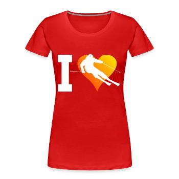 Men's Freestyle Skiers Skiing Skiers Skiers - Women's Premium Organic T-Shirt - red - Front - Mia (176cm)