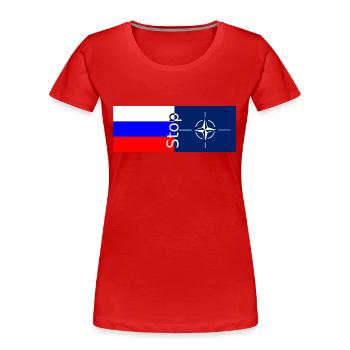 Nato Russland - Frauen Premium Bio T-Shirt - Rot - Vorne - Mia (176cm)