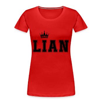Lian - Frauen Premium Bio T-Shirt - Rot - Vorne - Mia (176cm)