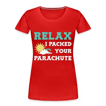 Fallschirm Fallschirmspringen Fallschirmspringer - Frauen Premium Bio T-Shirt - Rot - Vorne - Mia (176cm)