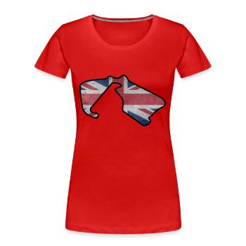Großbritannien Rennstrecke mit Flagge - Frauen Premium Bio T-Shirt - Rot - Vorne - Mia (176cm)
