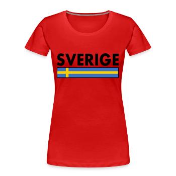 Sverige - Frauen Premium Bio T-Shirt - Rot - Vorne - Mia (176cm)