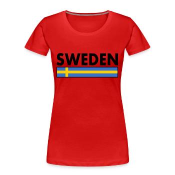Schweden - Frauen Premium Bio T-Shirt - Rot - Vorne - Mia (176cm)