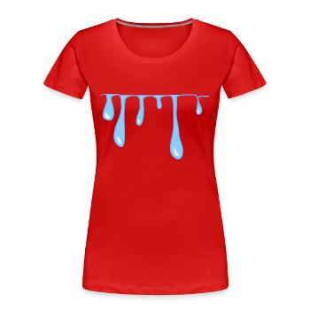 wasser tropfen schleim linie muster - Frauen Premium Bio T-Shirt - Rot - Vorne - Mia (176cm)