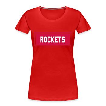 Fusées - T-shirt bio Premium Femme - rouge - Devant - Mia (176cm)