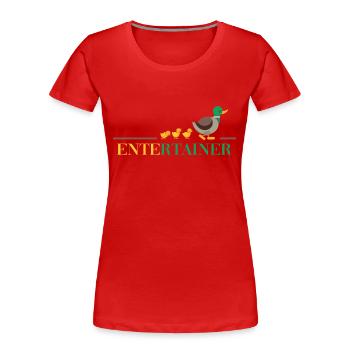 bauernhof ente entertain me thug duck life fun - Frauen Premium Bio T-Shirt - Rot - Vorne - Mia (176cm)