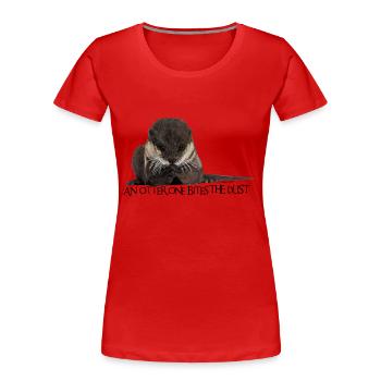 An Otter One Bites the Dust - Frauen Premium Bio T-Shirt - Rot - Vorne - Mia (176cm)