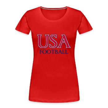 USA Football - National Colors - United States - Women's Premium Organic T-Shirt - red - Front - Mia (176cm)