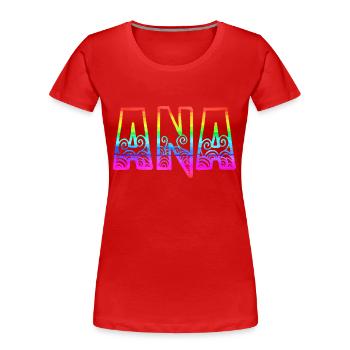 ana rs regenbogen - Frauen Premium Bio T-Shirt - Rot - Vorne - Mia (176cm)