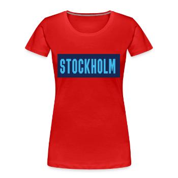 Stockholm2 - Frauen Premium Bio T-Shirt - Rot - Vorne - Mia (176cm)
