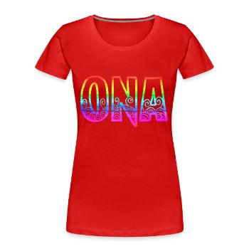 ona rs rainbow - Women's Premium Organic T-Shirt - red - Front - Mia (176cm)