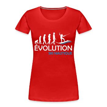 évolution ski nautique - T-shirt bio Premium Femme - rouge - Devant - Mia (176cm)