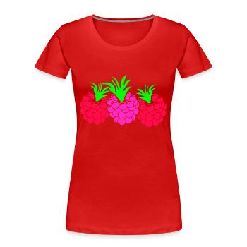 Raspberries - Women's Premium Organic T-Shirt - red - Front - Mia (176cm)