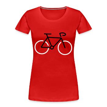 Fahrrad - Frauen Premium Bio T-Shirt - Rot - Vorne - Mia (176cm)