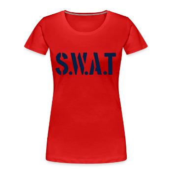 S.W.A.T - Police - Special Weapons And Tatics - Frauen Premium Bio T-Shirt - Rot - Vorne - Mia (176cm)