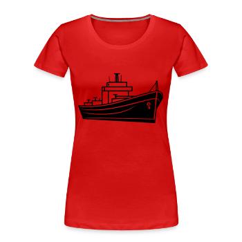 Bateau - T-shirt bio Premium Femme - rouge - Devant - Mia (176cm)