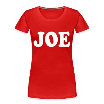 Joe - Frauen Premium Bio T-Shirt - Rot - Vorne - Mia (176cm)