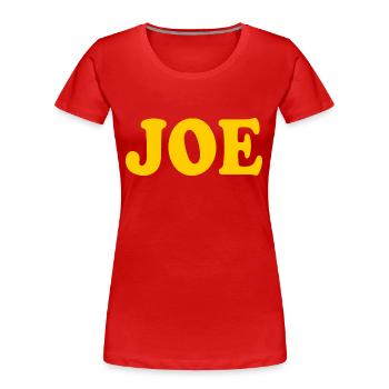 Joe - Frauen Premium Bio T-Shirt - Rot - Vorne - Mia (176cm)