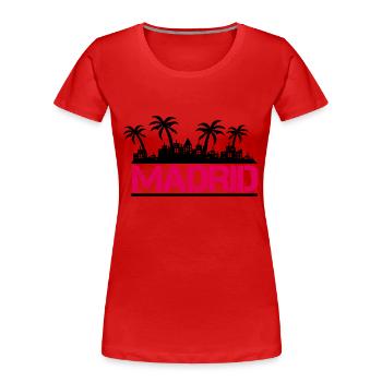 madrid - Frauen Premium Bio T-Shirt - Rot - Vorne - Mia (176cm)