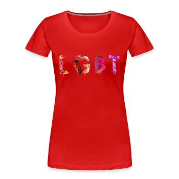 LGBT - Frauen Premium Bio T-Shirt - Rot - Vorne - Mia (176cm)