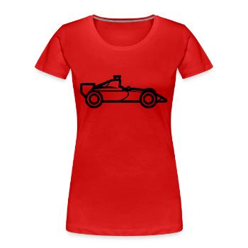 F1-Rennwagen - Frauen Premium Bio T-Shirt - Rot - Vorne - Mia (176cm)