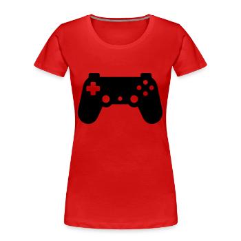 Jeux vidéo manette - T-shirt bio Premium Femme - rouge - Devant - Mia (176cm)
