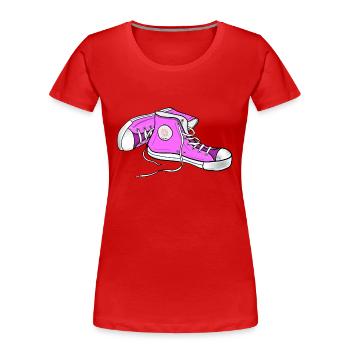 Chucks pink - Frauen Premium Bio T-Shirt - Rot - Vorne - Mia (176cm)