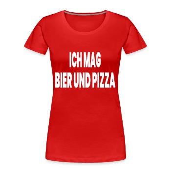 Bier - Frauen Premium Bio T-Shirt - Rot - Vorne - Mia (176cm)