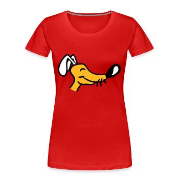 Visage de chien Petit Tête d’animal de compagnie Mignon - T-shirt bio Premium Femme - rouge - Devant - Mia (176cm)
