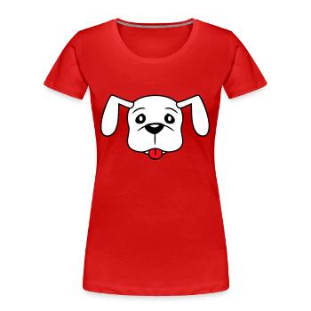 Visage de chien Petit Tête d’animal de compagnie Mignon - T-shirt bio Premium Femme - rouge - Devant - Mia (176cm)
